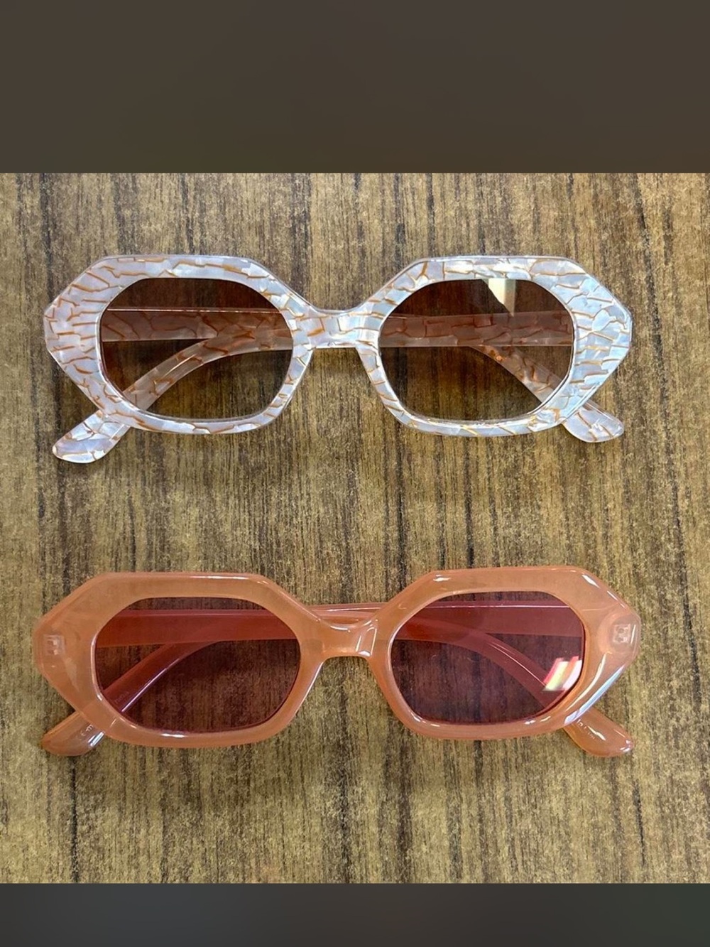 Octagonal Orange Tortoiseshell Sunglasses pair